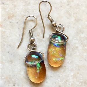 Stunning handblown glass earrings